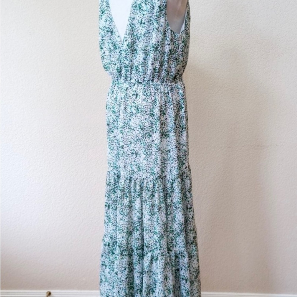 Banana Republic floral wrap botice tiered sleeveless maxi dress - Picture 5 of 7